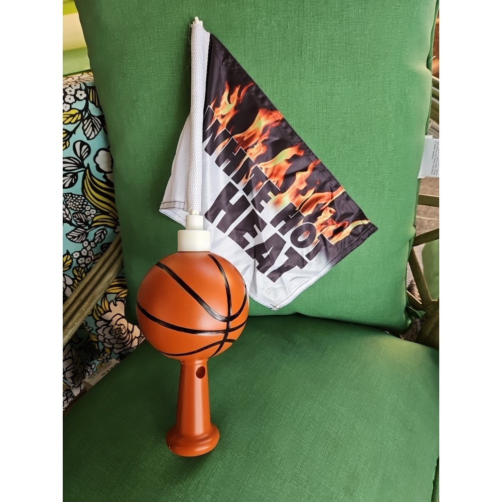 Miami Heat Playoffs WHITE HOT Flag Basketball Stadium NOISE MAKER NBA Souvenir